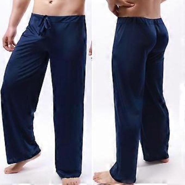 Yoga Byxor Herr Dragsko Sport Andningsbara Enfärgade Sportbyxor Herr Kläder (3XL blå)