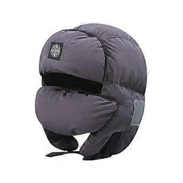 Dunmössa Trapperhatt med Avtagbar Mask för Utomhusbruk Ushanka Hatt Kallt Väder Isolerad Utomhus för Skidåkning Grå(Grå)