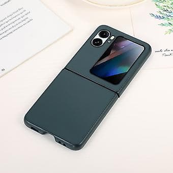 Ægte Læder Telefonetui Til OPPO Find N2 Flip (Grøn)