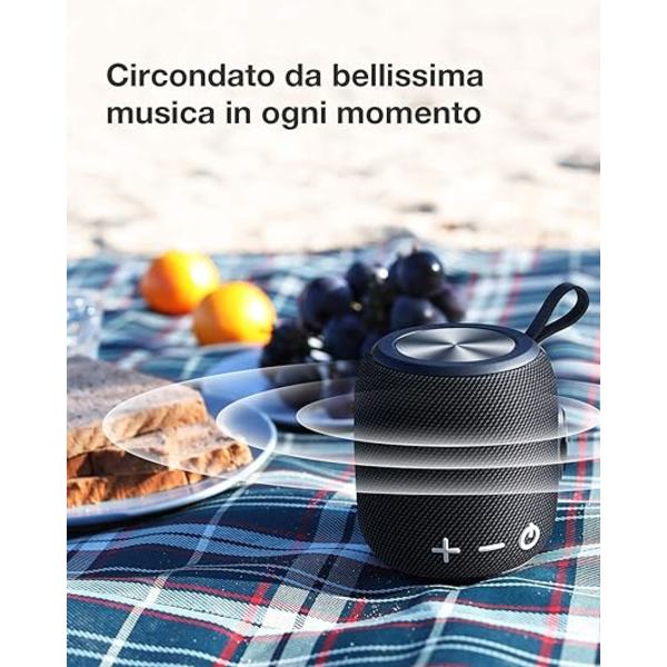 Bærbar Bluetooth-høyttaler, Mini Bluetooth-høyttalerparing, 360°