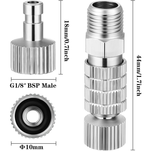 5 stk. Airbrush Adapter Kit 1/8\" Han-Hun Fittings Universal