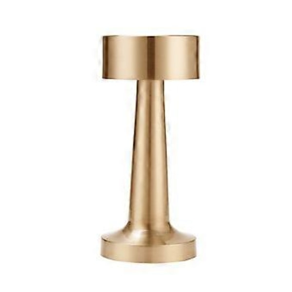 Rumindretning LED Bordlampe Bærbar 3-Niveauer Lysstyrke Genopladelig Metal Touch Sensor, 100% Ny (Gylden)