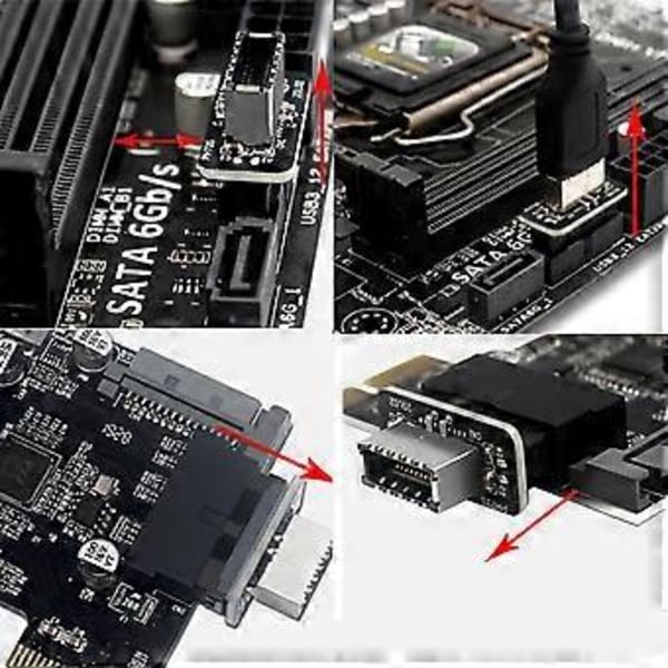 USB3.0 Sisäinen Header USB 3.1/3.2 Type C Etu Type E Adapteri 20pin - 19pin ( )