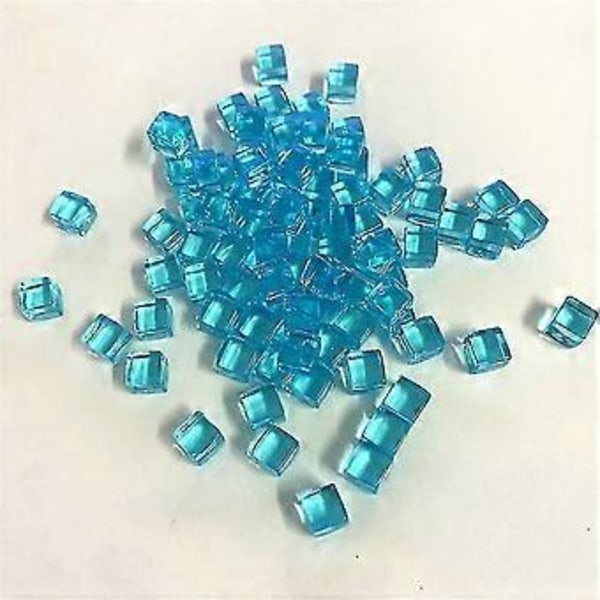 50 kpl/setti 8 mm Kirkas Kuutio Värikäs Kristallineliö Kulmikas Läpinäkyvä Nopat Shakki Yu (Vaaleansininen)