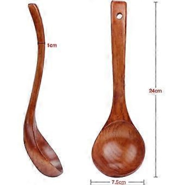 Träslev för Soppa, Naturlig Träslev, Grötslev, 24 cm Lång