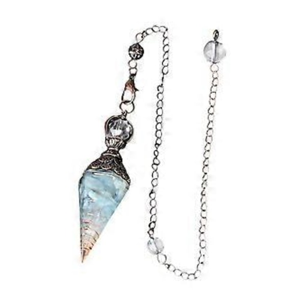 Hexagonal Kristall Pendel Reiki Halsband för Energibalansering Meditation Rosa (Blå)
