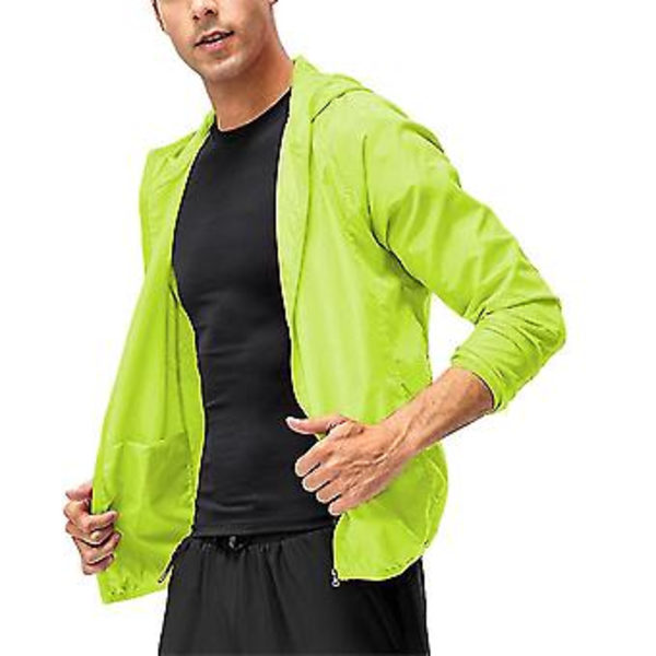 Lätt Herr Casual Jacka Combat Utomhus Vandring Huva Kappa Överdelar-r (XL Grön)