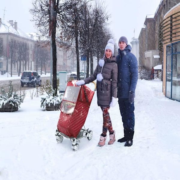Röd Barnvagnsregnskydd, Universell Baby Barnvagn Buggy Regnskydd