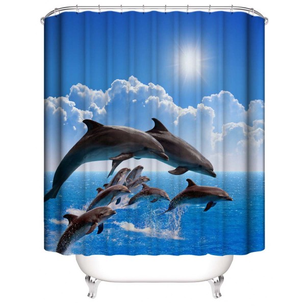 Delfin bruseforhæng 150*180cm, Dyr bruseforhæng Vandtæt