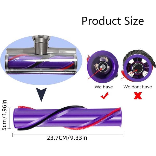 Rullebørste for Dyson V10, erstatningsbørste for Dyson V10, erstatning