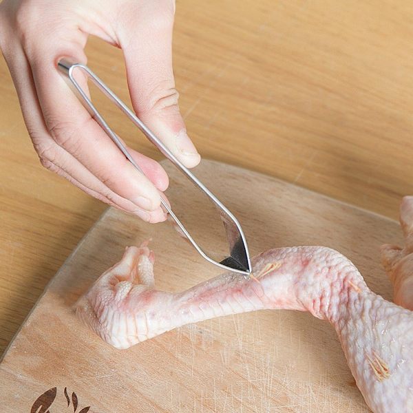 2 stycken fiskklo-tänger, rostfritt stål, platta och sneda