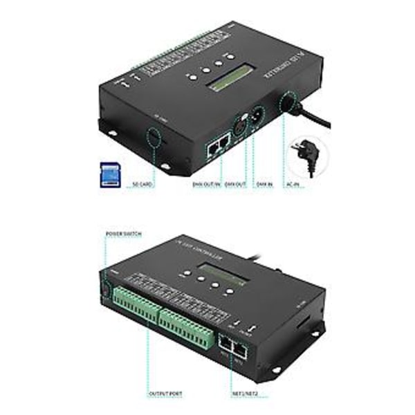 WiFI LED-pikseliohjain Artnet-SPI:lle, tukee ohjelmisto-LAN-synkronointia, SD-korttia, DMX512-konsolia (H80
