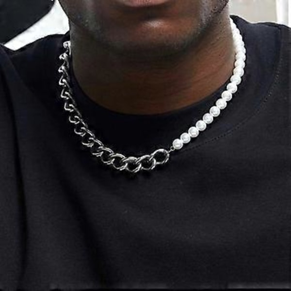 Halsband för män, Boy Retro förgylld Curb Cuban kedja i rostfritt stål, smycke