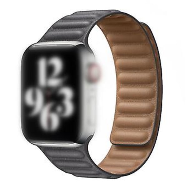 38/40/42/44mm Nahkainen Linkki Kellon Ranneke iWatch Series 7 6 5 4 SE:lle (Harmaa)