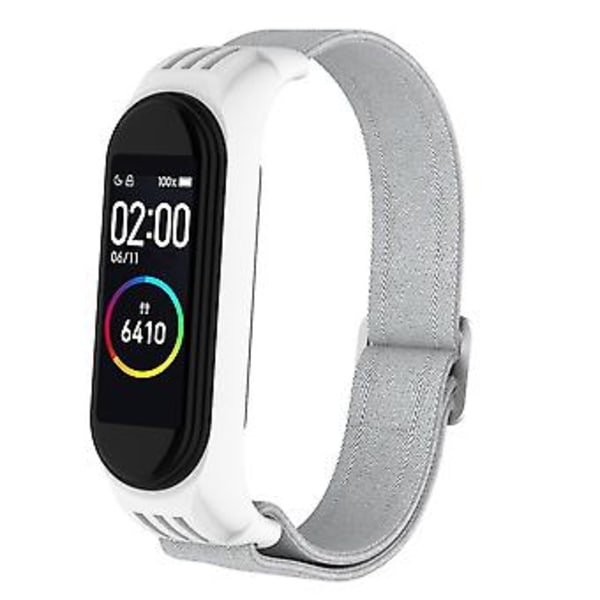 For Xiaomi Mi Band 3 / 4 / 5 Twill 8-formet spenne armbånd (Seashell hvit)