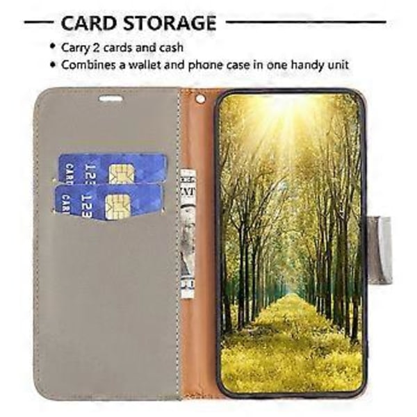 Plånboksfodral i PU-läder för iPhone 15 Pro, mobiltelefonfodral, flipfodral med stativ och band (Stil A)