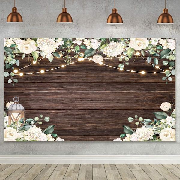 210x150cm Kukkainen tausta Hääkukat Vihreä lehti Valokuvaus