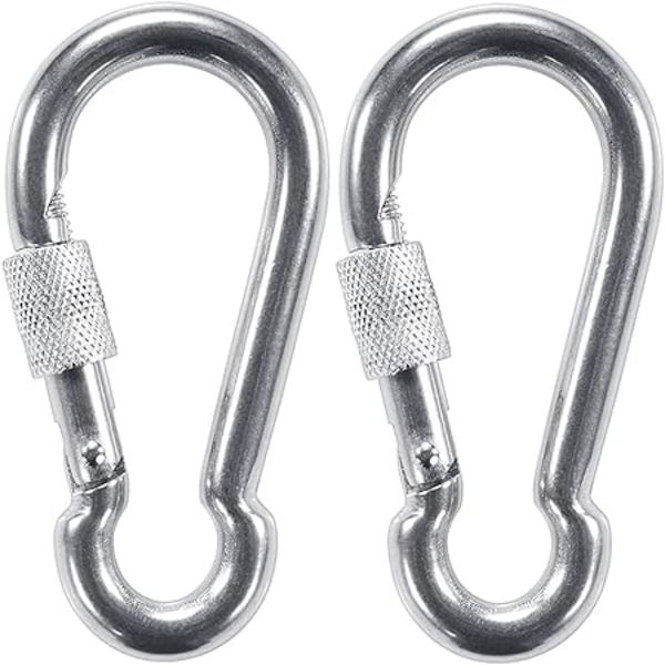 2 st automatiska låsande karbinhakar, 12KN 1200 kg hållbar D-ring Cara