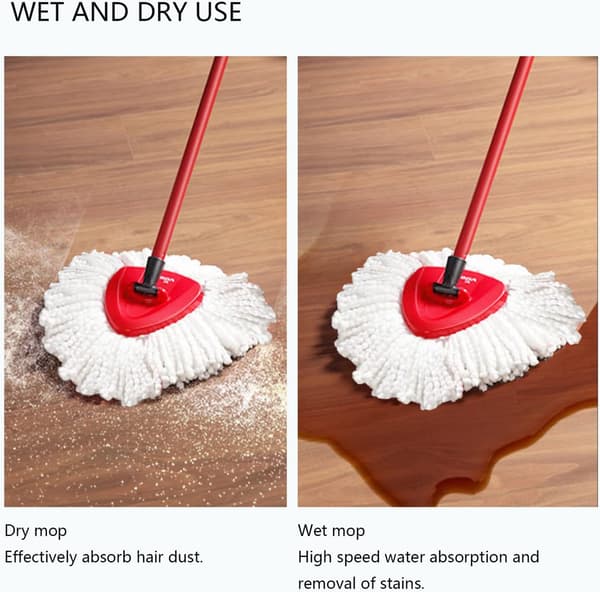 2-pakning med utskiftbare moppehoder, kompatibel med mopp, mikrofiber