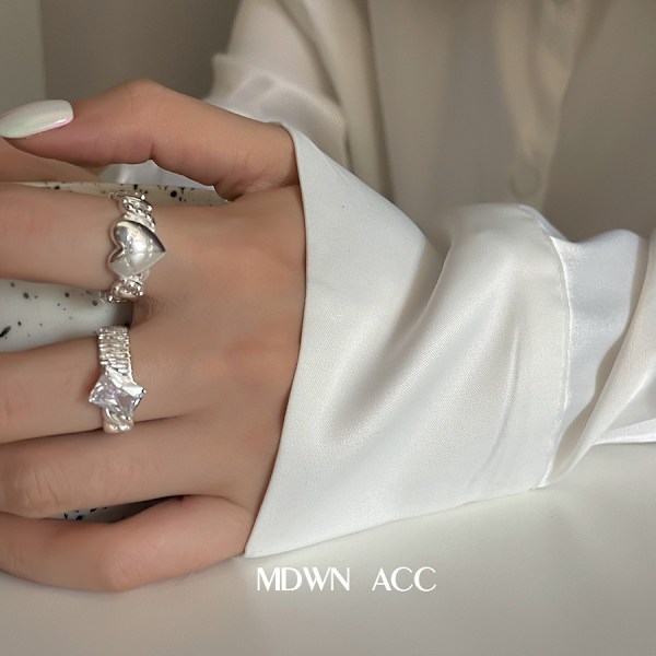 Vintage Åbent Arbejde Relief Cubic Zirkon Kvinders Løfte Ring Eternit