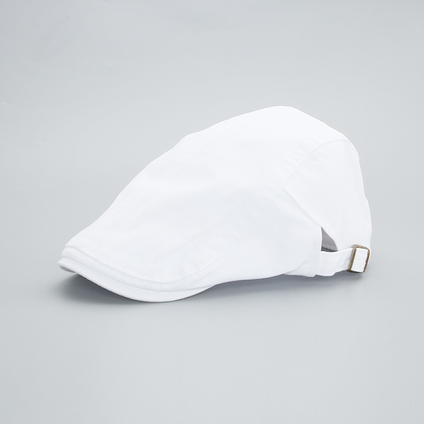 Hvid, justerbar retro baret, åndbar flad hat til mænd, solbeskyttelse