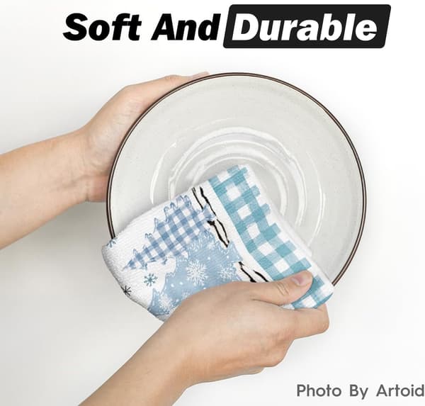 2-delat set med julmönstrade diskhanddukar, 40 x 60 cm disktrasor – Stil 54