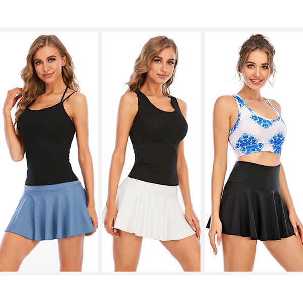 （L）Kjol för damtennis, plisserade golfshorts, kjol, sport, hög midja, minikjol för löpning, atletisk kjol med
