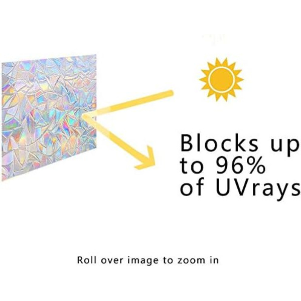 1kpl （45*200）Anti-UV-ikkunafilmi 3D-elektrostaattinen sateenkaariefekti W