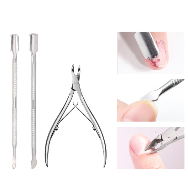 3 st Nagelbandsputsningssats- Nagelbandsskärare, stålskjutare och fil