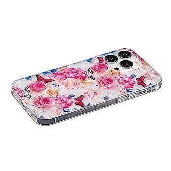 Til iPhone 15 Pro Imd Shell Mønster Tpu Telefon Cover (Sommerfugl Blomst)