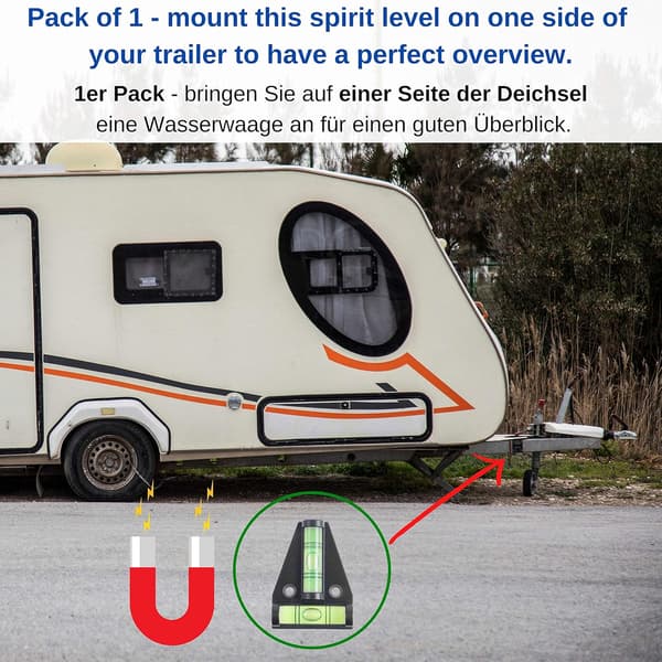 Magnetisk T-formad Vattenpass, Liten Praktisk Husbil Vattenpass