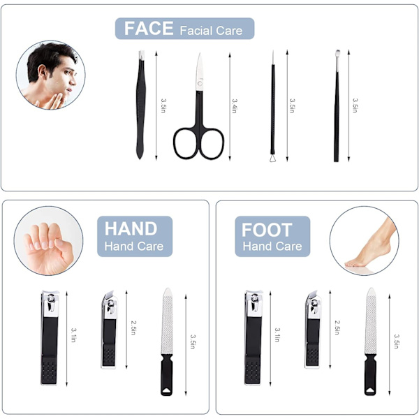 Manikyrset Kvinna Man Professionell Nagelklippare Kit Nagelvård Till