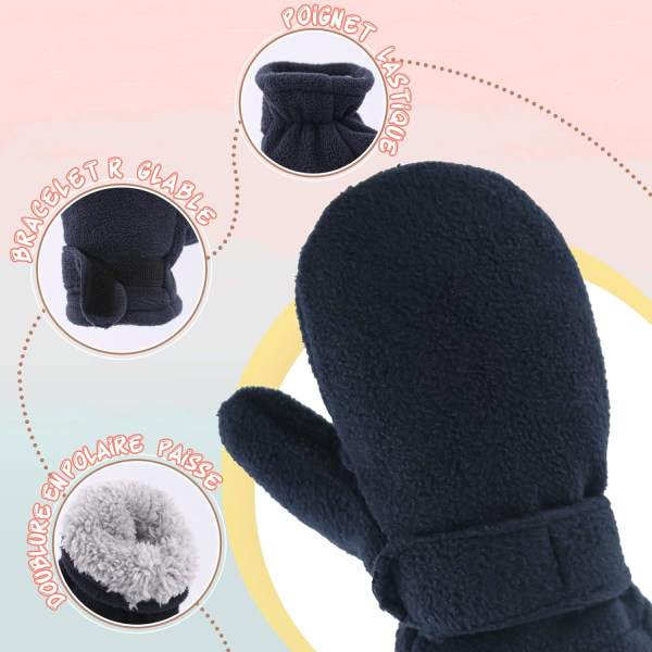 （L）Baby Vinter Votter Fleece Foret Toddler Gutter Varme Myke Hansker