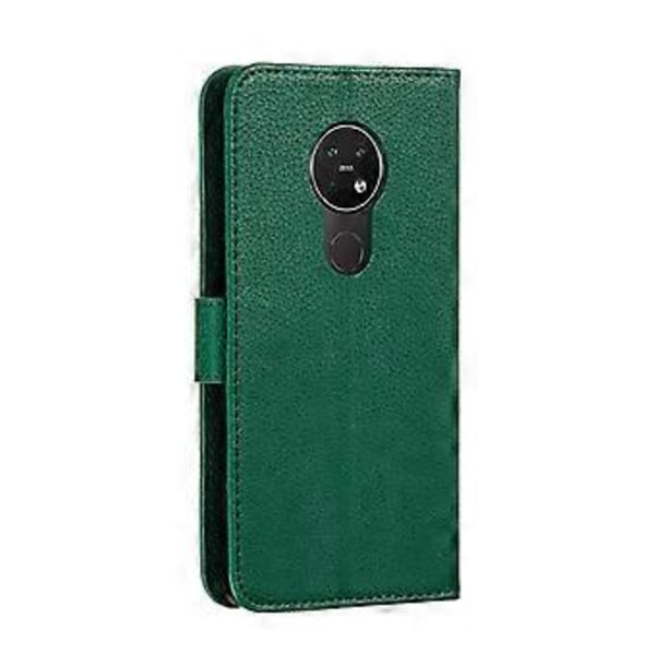 Litchi Design Imprint Feather Läderfodral med Plånboksställ för Nokia 7.2