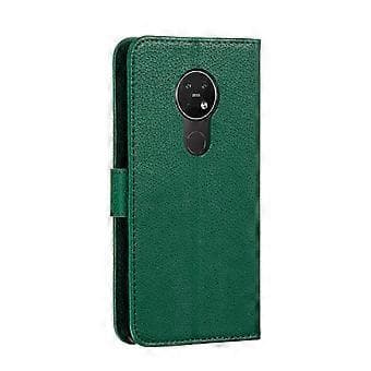 Litchi Design Imprint Feather Läderfodral med Plånboksstativ för Nokia 7.2