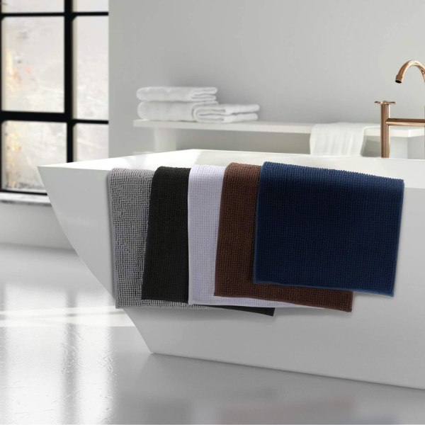 Skridsikker absorberende bademåtte 80cm x 50cm Chenille Mikrofiber Showe