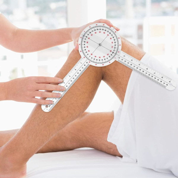 Prasacco 12-tums goniometer, transparent ortopedisk vinkelmätare P