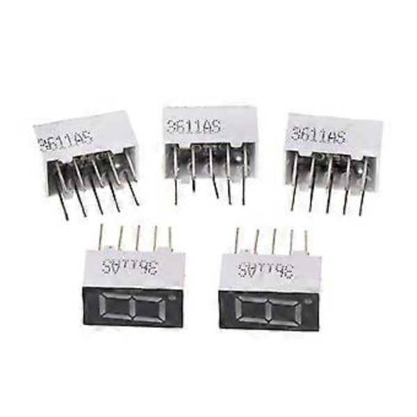 5 stk 0,36\" Fælles Katode 1 Bit 10 Pins 7 Segment Rød LED Display Digitale Rør