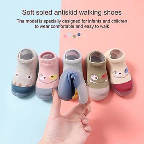 Fianao 1 par Första-gångs skor Elastiska skor Yta Anpassad Baby Första-gångs sneakers (22 cm Grön)