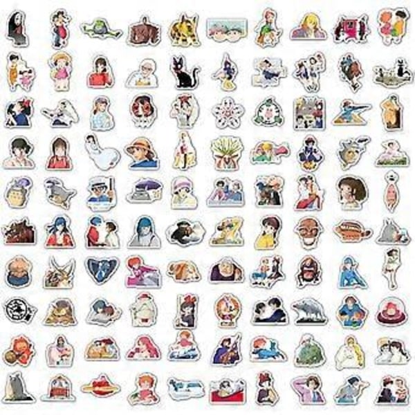 100 stk Søte Anime-klistremerker, Kawaii Studio-klistremerker Vanntette Vinylklistremerker for Laptop Gitar Vannflaske Bagasje Sykkel Mote Dekaler for Barn Tenåringer