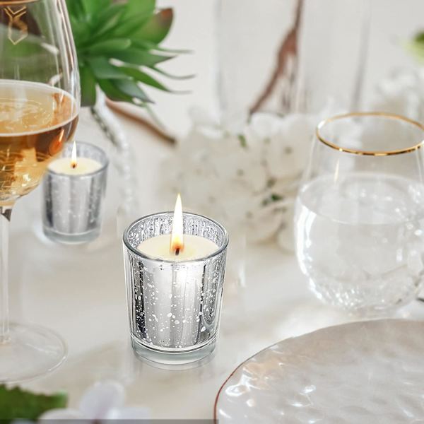 Tealight-glas, set om 12, vävda glas-tealight-hållare, tealight-hållare, ljusglas för te