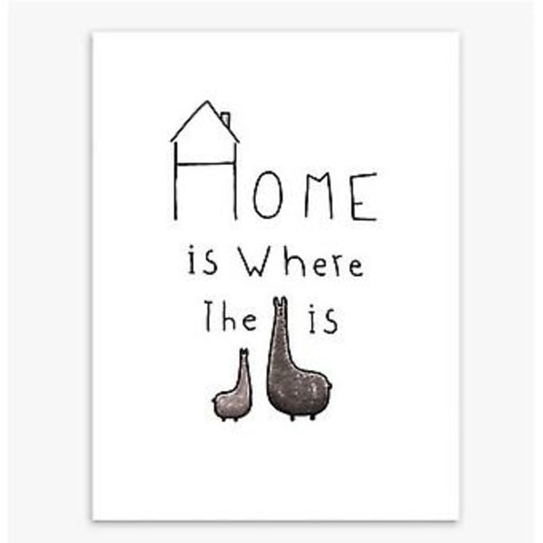 Wekity Word Meets Animals 1 Väggkonst Canvas Print Poster, Enkel Kreativ Akvarellkonst Ritning Dekoration för Hem Vardagsrum Sovrum Kontor och Barn