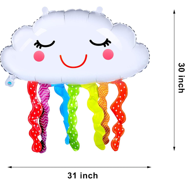 6 kpl 76,2 cm sateenkaaripilvi-folioilmapalloja sateenkaari-folio-mylar-ilmapalloja