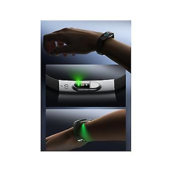 S5 Armband för att mäta kroppstemperatur, blodtryck, kondition, hjärtfrekvens, steg - Armégrön