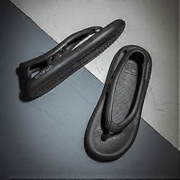 Stort prisfall Sommer Nye Sklisikre Flip-flops for stranden, Flip-flops Sommer EVA utendørs Flip-flops, Komfortable Strand sandaler (Størrelse 40 41 Grå)
