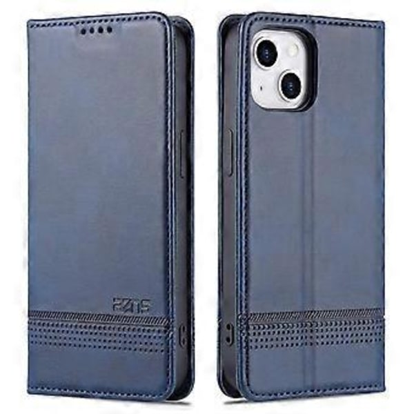 AZNS iPhone 15 Plus -puhelimen suojakotelo, naarmuuntumaton PU-nahka, telakka, lompakko