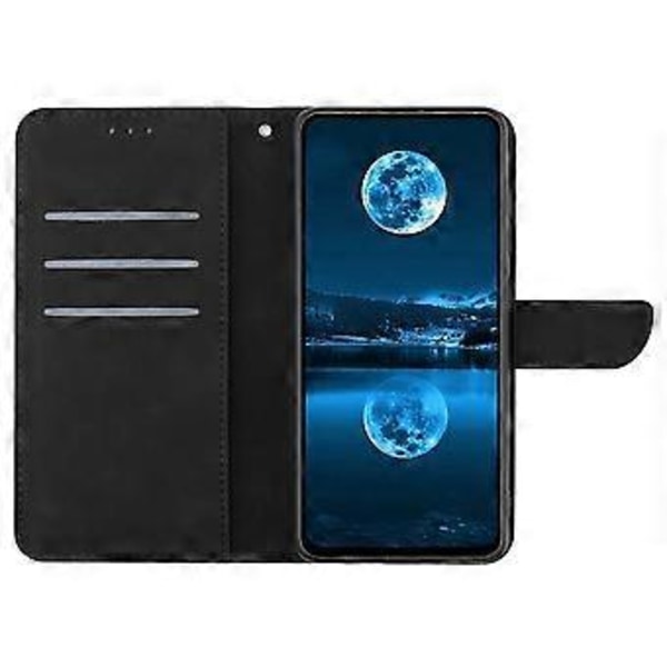 Läderfodral för iPhone 15 Pro Skin-touch Flip Stativ Plånbok Imprimerad Linje Telefonfodral (Stil A)