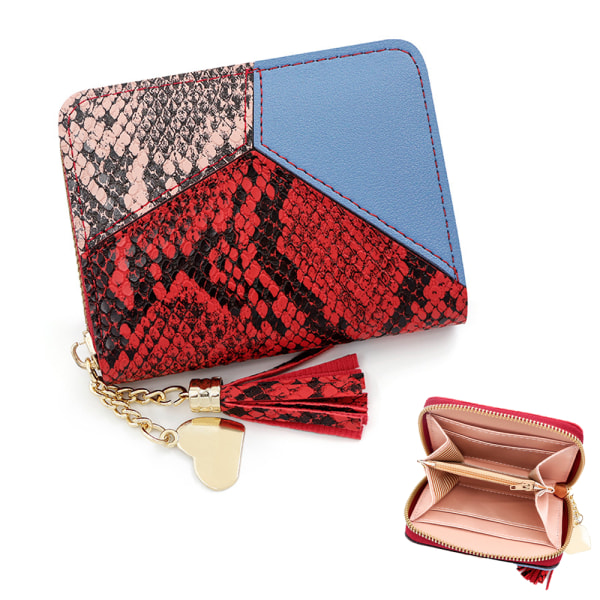 Splice Wallet for Women Red, Small Foldable Women's Leather Purse