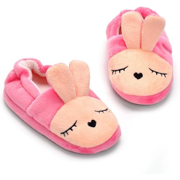 Mjuka och mysiga plyschtofflor för babyflicka, tecknade varma vinterskor för inomhus (innersula 15,5 cm)