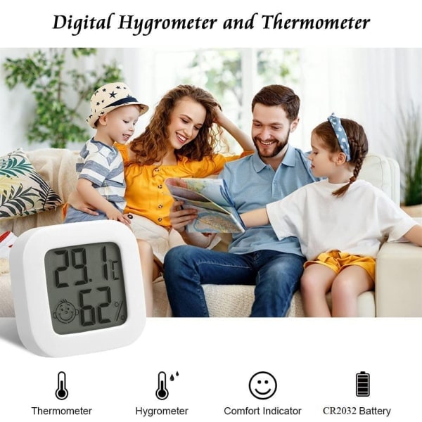 Termometer Hygrometer Inomhus, Liten Termometer Hygrometer Digital med Hög Noggrannhet, Monitor för
